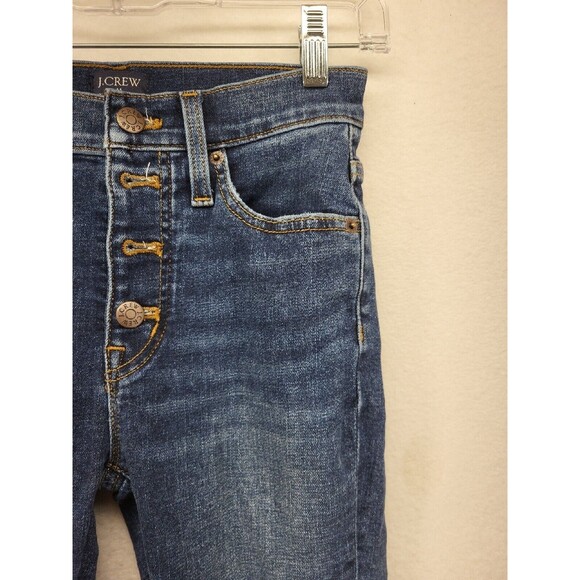 J Crew Womens Jeans Blue 24 High Rise Skinny Denim Stretch Button Fly Casual - Picture 8 of 16